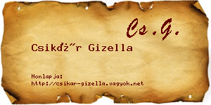 Csikár Gizella névjegykártya
